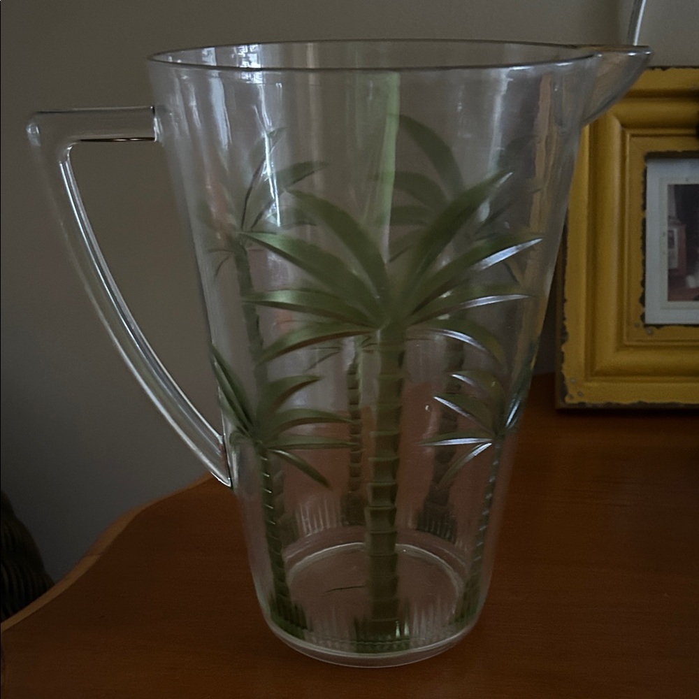 Acrylic Pitcher with Palm Tree Design